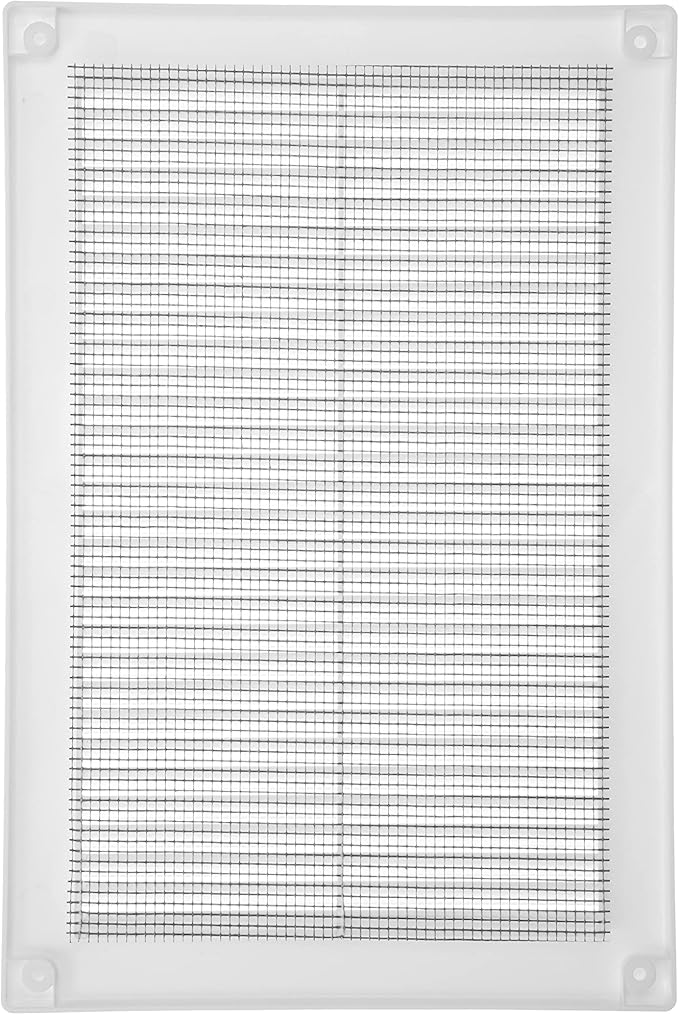 Vent Systems 6" x 10" White Plastic Soffit Vent Cover – Durable Flat Rectangular Air Vent Grille with Built-in Mesh – Weather Resistant Ventilation Grill for Wall or Ceiling - Indoor & Outdoor Use