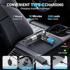 KMM Handheld Car Vacuum Cleaner, 10000PA Vacuum Cleaner & Air Duster, 120W High Power Vacuum Portable Cordless, Hand Held Vacuum Rechargeable with Multi-Nozzles & LED Light for Home, Car, Office