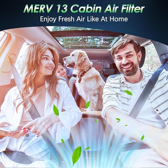 Certified MERV 13 Cabin Air Filter with Activated Carbon, CF12772 for Ford Bronco/Bronco Sport 21-24, Escape 20-24, Explorer 20-24, Maverick 22-24; Lincoln Aviator 20-24, Corsair 20-24