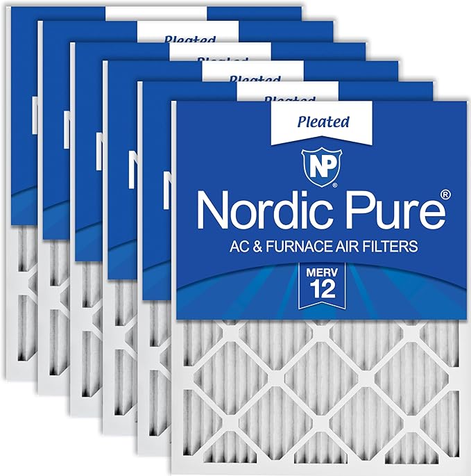 Nordic Pure 16x24x1 (Actual Size: 15 1/2 x 23 1/2 x 3/4) Pleated MERV 12 Air Filters 6 Pack