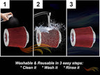 RED 6" 152 mm Inlet Truck Air Cone Replacement Performance Washable Clamp-On Dry Air Filter (8" Tall)