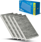 PHILTOP Cabin Air Filter w/Activated Carbon, Compatible with CF10734 Kia Sorento 2003, 2004, 2005, 2006, 2007, 2008, 2009, Premium Activated Carbon Filter Up Dust Pollen Odor, Pack of 4