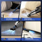 Handheld Vacuum Cleaner, 18000Pa 2 in 1 Cordless Car Vacuum Cleaner&Air Duster, 130W Brushless Motor with 7800mAh Battery, LED Light and Multi-Nozzles, Portable for Home, Car, Office, Pet