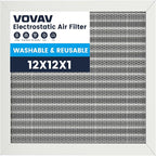 12x12x1 Air Filter-MERV 8, Washable & Reusable Electrostatic Air Filter, AC/HVAC Furnace Filter, Lasts a Lifetime, Permanent Filter, Breathe FresherHome And Office Actual Size:11.69x11.69x1 Inch
