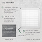 Vent Systems 10" x 10" Inch (Opening Dimensions) - Pack of 2 - Plastic White Soffit Vent Cover - Flat Square Air Vent Grille - Air Vent Deflector - HVAC 12" x 12" Inch (Overall Dimensions)