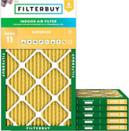 Filterbuy 20x34x1 Air Filter MERV 11 Superior Pet & Allergy Defense (6-Pack), Electrostatic Pleated HVAC AC Furnace Filters Replacement, Made in USA (Actual Size: 19.50 x 33.50 x 0.75)