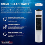 LiquaGen Activated Alumina + Carbon + KDF-55 Replacement Water Filter Cartridge – Helps Manage Fluoride, Chlorine & Taste, Refillable 2.5" x 10", 2.5" x 20", 4.5" x 10", 4.5" x 20" (4, 4.5" x 20")