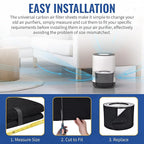CFS - Pack of 4, Universal Cut to Fit Carbon Pre-Filter Pad Roll for Air Purifiers, Range Hood, Furnace Filters & Conditioner - Fresh Indoor Charcoal Filter Sheet - 8"x48"