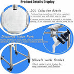 INTSUPERMAI 20L Buchner Funnel Filtering Kit, with 20L Vacuum Flask, Stainless Steel Frame, Negative Pressure Filtration, Split Design, Lab Vacuum Suction Filter for Liquid-Liquid Extraction