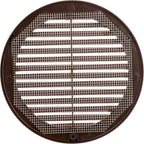 Vent Systems 6" Inch (Opening Dimensions) - Pack of 100 - Brown Soffit Vent Cover - Plastic Round Air Vent Grille - Built-in Mesh Screen - HVAC Register Louver for Bathroom, Home, Kitchen