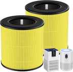 M05 B-D02L Pet Care Replacement Filter Compatible with MOOKA M05/ B-D02L, for KOIOS B-D02L, for VEWIOR B-D02U Air Purifi-ers, HEPA and Activated Carbon Filter, 2 Pack, Yellow