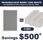 16x25x1 Reusable Air Filter, Electrostatic, Washable Lasts a Lifetime, Breathe Fresher Air in Home and Office HVAC AC Furnace Systems, Merv 8 (Actual Size: 15.5x24.65x0.82 Inch)