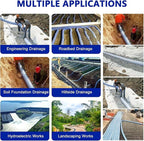 Perforated Drainage Pipe - 5cm (2in) Diameter, Flexible Underground Drainage Tube for Construction Sites and Sports Fields, Ideal Weeping Tile Solution