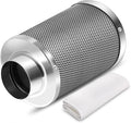 iPower 6 Inch Carbon Filter Odor Control with Australia Virgin Charcoal for Inline Fan Indoor Plants Grow Tent, Reversible Flange, Prefilter Included