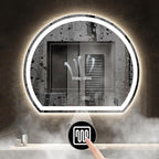 Bathroom Mirror with 3 Colour LED Lights, Lighted Bathroom Makeup Wall Mounted Mirror with Demister Pad, Touch Switch Mirror for Entryway, Bathroom, Vanity(39.3"/100cm)
