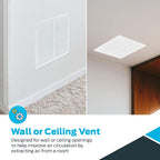 EZ-FLO 12 x 12 Inch (Duct Opening) Return Air Vent Cover for Wall or Ceiling, Solid Steel Return Air Grille, HVAC Vent Cover, White, 61627
