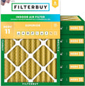 Filterbuy 8x14x4 Air Filter MERV 11 Superior Pet & Allergy Defense (6-Pack), Electrostatic Pleated HVAC AC Furnace Filters Replacement, Made in USA (Actual Size: 8.00 x 14.00 x 3.63)