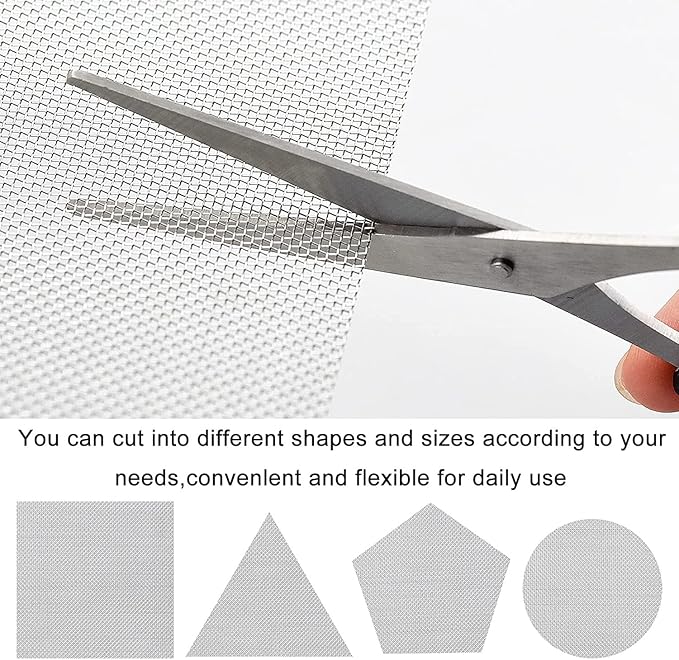 Stainless Steel Woven Wire Mesh 304 Stainless Steel Mesh Sheet 40 Mesh Woven Wire Mesh Tear Resistant Rodent Control Garden Insect Screen for Vent, Filter, Airbrick - Hole 0.5mm (S