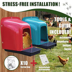 Nesting Boxes for Chickens - 10 Pack Roll Away Nesting Boxes Chicken Coop with Perch, Durable Plastic Chicken Laying Box with Pull Out Egg Tray, Poultry Farm & Hen House Accessories