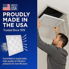 14x20x1 Air Filters, MERV 8 Pleated HVAC AC Furnace Filter Replacement, For Home and Commercial Use, Dust, Pet, & Lint Defense, Made In USA, Easy Install (6 Pack)