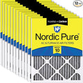 Nordic Pure 16x16x1 (Actual Size: 15 3/4 x 15 3/4 x 3/4) Furnace Air Filters MERV 10 Pleated Plus Carbon 12 Pack