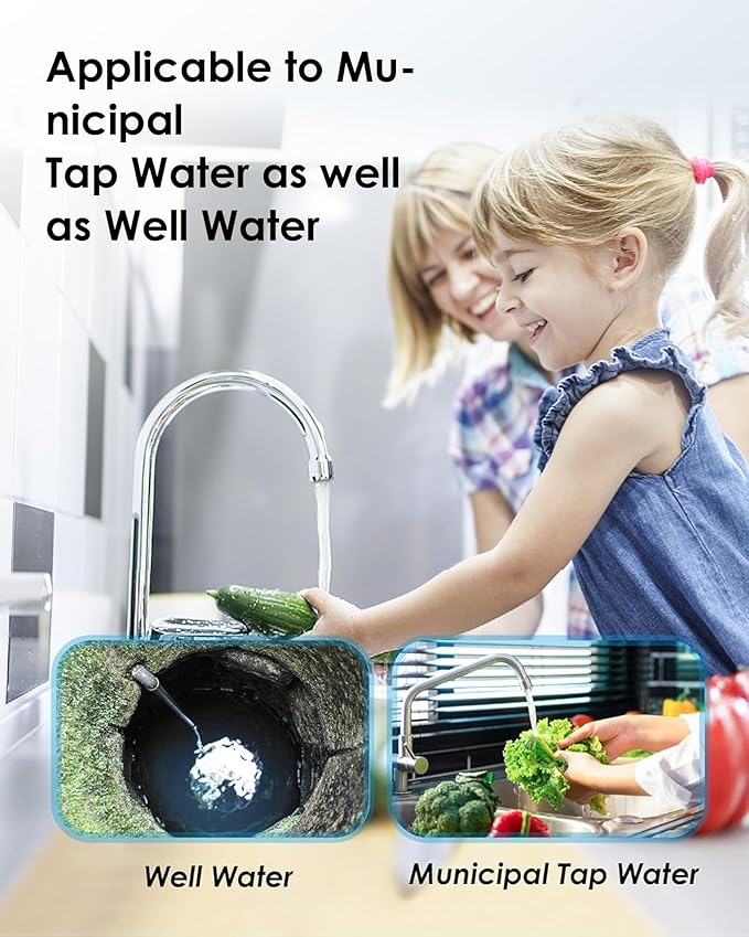 Waterdrop Whole House Water Filter System, with Carbon Filter and Sediment Filter, 5-Stage Filtration, Highly Reduce Lead, Chlorine, Odor and Taste, 2-Stage 5 Micron WD-WHF21-PG, 1" Inlet/Outlet