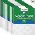 Nordic Pure 18x18x1 (Actual Size: 17 3/4 x 17 3/4 x 3/4) Poly Green MERV 6 AC Furnace Air Filters – Reduces Dust, Pollen, Pet Dander & Allergens – 12-Pack