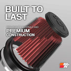 K&N High-Flow Original Lifetime Universal Clamp-On Air Filter: High Performance, Premium, Washable: Flange Diameter: 6 In, Filter Height: 8 In, Flange Length: 1 In, Shape: Round Tapered, RF-1020