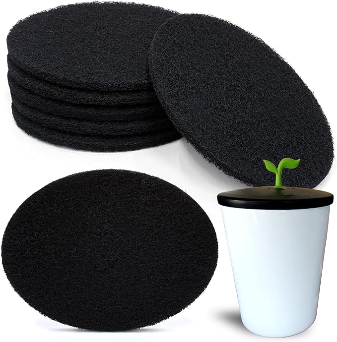 NewKe 12 Pack Natural Carbon Filter Refills for Chef'n 401-420-120 EcoCrock Counter Compost Bin, Indoor Compost Buckets, Carbon Filter Replacements Approx 6-1/2 x 5 Inches 3/8 Inch Thick