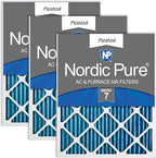 Nordic Pure 14x25x1 (Actual Size: 13 1/2 x 24 1/2 x 3/4) Pleated MERV 7 Air Filters 3 Pack