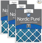 Nordic Pure 14x20x1 (Actual Size: 13 1/2 x 19 1/2 x 3/4) Pleated MERV 7 Air Filters 3 Pack