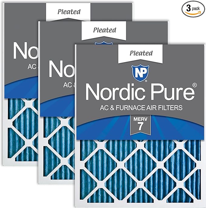Nordic Pure 18x24x1 (Actual Size: 17 1/2 x 23 1/2 x 3/4) Pleated MERV 7 Air Filters 3 Pack