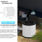 2-Pack B-D02L M05 Replacement Filter, Compatible with MOOKA B-D02L/M05 and KOIOS B-D02L Air Purifier, for VEWIOR B-D02U Air Purifier, H13 True HEPA Filter