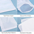 Segarty Filter Media Bags, 10PCS 11.7x7.8 Inch Aquarium Nylon Mesh Bags with Plastic Zipper, Fish Tank White Net Bags for Pellet Carbon, Bio Balls, Ceramic Rings, Ammonia Remover