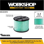 WORKSHOP Wet/Dry Vacs Vacuum Filters WS13045F2 HEPA Media Filter For Shop Vacuum Cleaner (2pk - HEPA Media Filter For Wet/Dry Vacuum Cleaner) Fits WORKSHOP 3-Gallon to 4.5-Gallon Shop Vacuum Cleaners