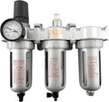 1/2" NPT Mid Flow Filter Regulator Coalescing Desiccant Dryer System For Compressed Air Lines, Poly Bowls, Great For Paint Spray And Plasma Cutter (AUTO DRAIN)