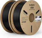 ELEGOO ASA Filament 1.75mm Deep Black 2KG, UV & Weather Resistant 3D Printer Filament for Outdoor Functional Parts, High Impact Strength Engineering Grad 1kg Spool (2.2lbs) Fit for FDM Printers
