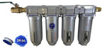 THB 4 Stage High Flow Industrial Ultra Clean Compressed Air Filter Dryer Combination (1/2" NPT, 11oz, AUTO Drain)