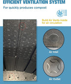 EJWOX Insulated Compost Bin with Ventilation System - Quickly Composting All Year Round, A Reservoir at The Bottom Design to Collect The Leachate (30 Gal, Black)
