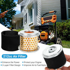 212cc Air Filter Kit Compatible with Predator 212 Gas Powered Engine Pressure Washer Onewash 6602 6590 6470 6924 3100Psi 2500Psi 3600Psi Speedwash 0J88870129 Accessories Parts 2 Pack