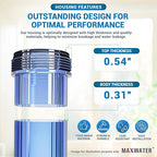 Max Water Whole House 20" x4.5" Purple Clear WH Water Filter Housing 1 inch Inlet/Outlet Ports with Wrench and Bracket (2 Housing)