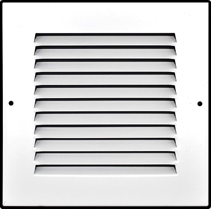 [2 Pack] Fits 6x6 Duct Opening | Steel Return Air Grille by Handua | Vent Cover Grill for Sidewall and Ceiling | White | HVAC Cold Air Intake Grille | Outer Dimensions: 7.75"W X 7.75"