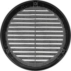 Vent Systems 6" Inch (Opening Dimensions) Black Soffit Vent Cover - Plastic Round Air Vent Grille - Built-in Mesh Screen - HVAC Register Louver for Bathroom, Home, Kitchen