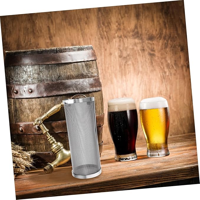 Stainless Steel Grain Brewing Filter Mesh Cylinder Portable Strainer for Homebrew Beer and Wine Brewing Brewing Tool for Filtration