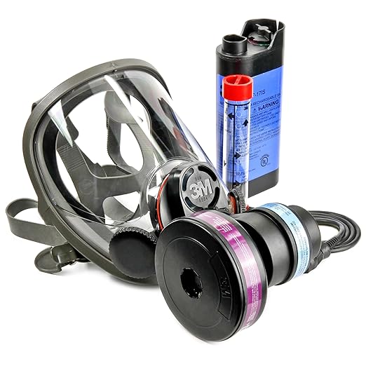 3M Powerflow Powered Air Purifying Respirator Kit 6800PF, Face-Mounted, Medium, Protection Against Dust, Mist, Fumes, Lead, Mold, Asbestos, Radionuclides, Radon Daughters