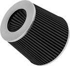 Mortar Aftermarket Auto Air Filter Replacement - Car Enthusiast Class Universal Cold Air Intake Gulps in More Air for More Engine Power & Passionate Induction Sound, 3.5 In, Black