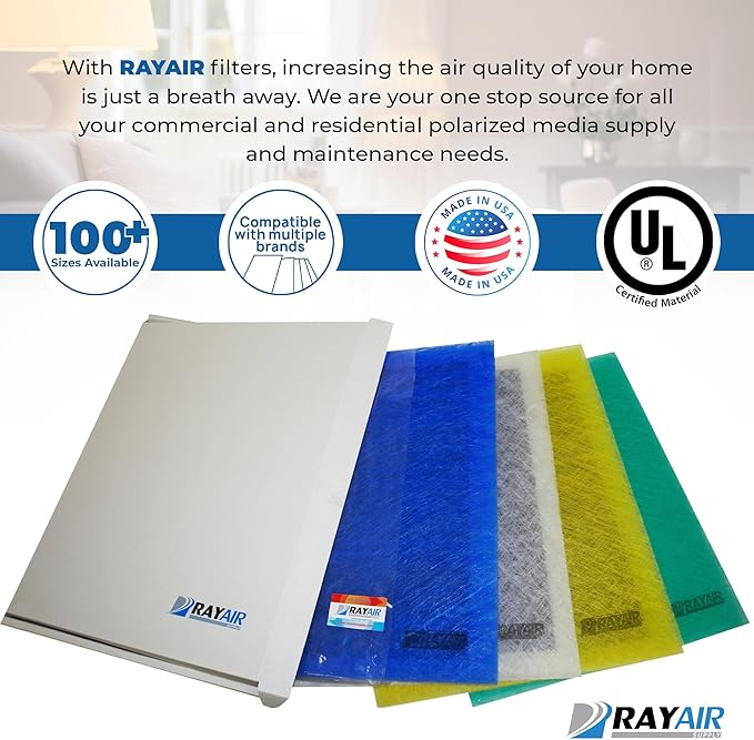 RAYAIR SUPPLY 12x25 Replacement Filter Pads Compatible with Dynamic Air Cleaner (3 Pack) (12x25)