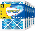 Maycold 16x20x1 MERV 11 Air Filters (6-Pack), Pleated HVAC Furnace Filter for Home – Traps Fine Dust & Pet Hair, Actual Size 15.70 x 19.70 x 0.75, Individually Wrapped