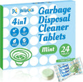 Garbage Disposal Cleaner Deodorizer Tablets-24 Pack Deep Cleaning Disposer Descaler Freshener-Heavy Duty Grease Grime Limescale Odor Smell Remover-for Kitchen All Disposals Mint Foaming 1 Year Supply