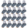 20PCS Electromagnetic Power Relay, 8-Pin 10 AMP 110/120V AC Relay Coil with Socket Base, LED Indicator, DPDT 2NO 2NC - MY2NJ [Applicable for DIN Rail System]